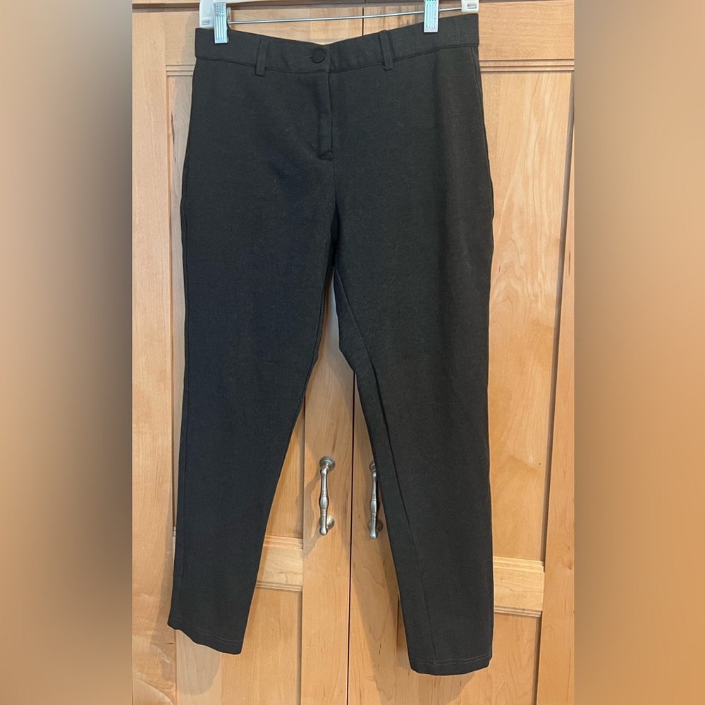 Mario Serrani Women's Charcoal Grey Straight Leg Pants Medium
